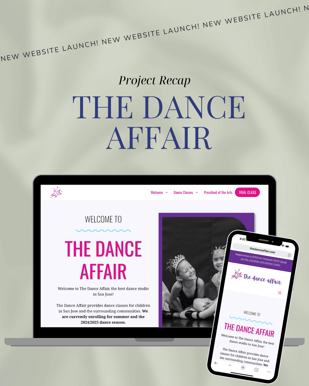 Dance Studio Website Design Project Recap | Mock up of new website